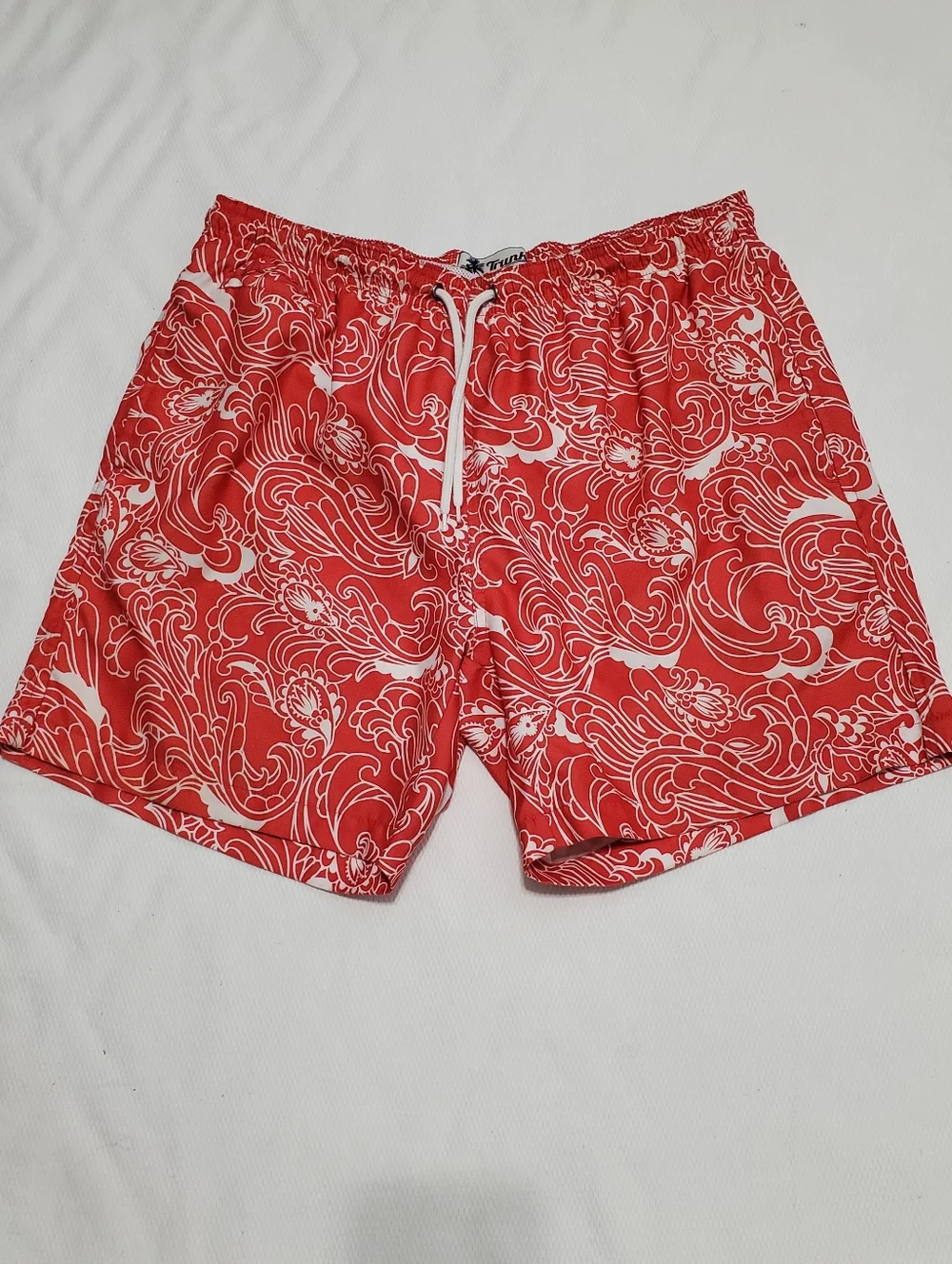Trunks Red Wave Swim Trunks Mens Large